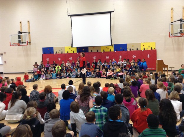 We started the day off together as a whole school in an assembly.  The energy in the gym was so great--wish we could do this every Friday!