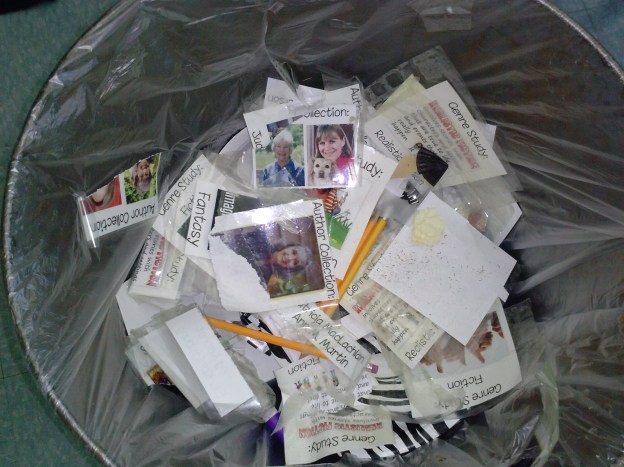 Labels off of my now-empty library boxes