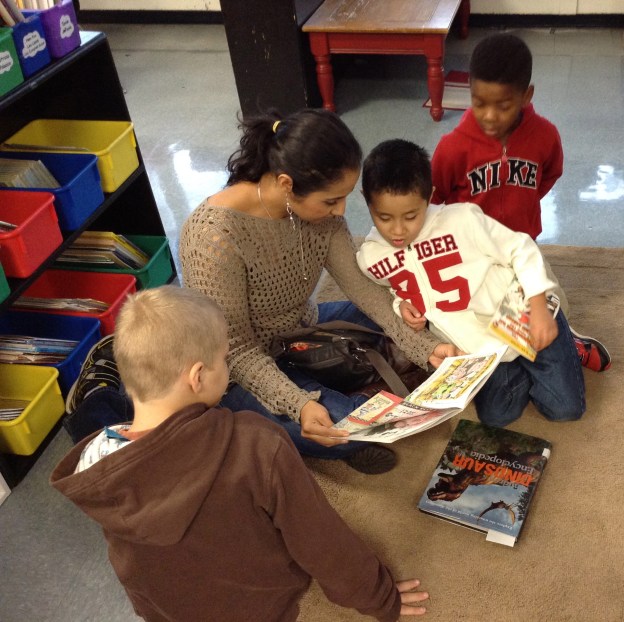 I think that by the end of our time, Diego's mom had read to most everyone in the room! What a great sport she was. :)