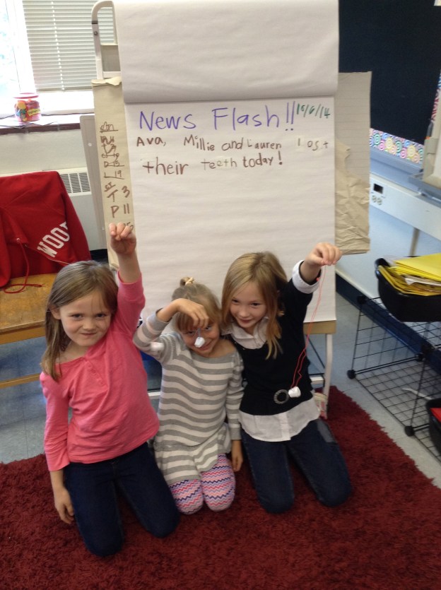 WHAT AN EXCITING DAY IN RM. 202!  THREE TEETH IN ONE DAY!!