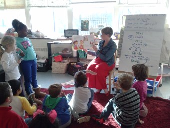 Ms. Ross came prepared with some Valentine stories to share at the end while we were waiting for dismissal.  Amelia Bedelia is a great choice for Valentines' Day!